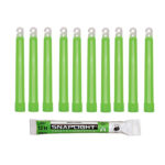 PACK OF 10 PCS GREEN SNAPLIGHTS 15CM